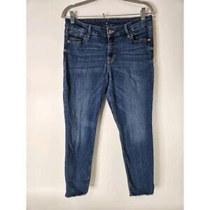 Old Navy Women's High Rise Straight Leg Jeans Distressed Size 12 Denim